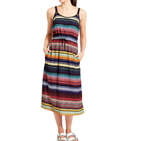 Athleta Dresses & Skirts - Athleta Havana Midi Dress Striped Wanderluxe S